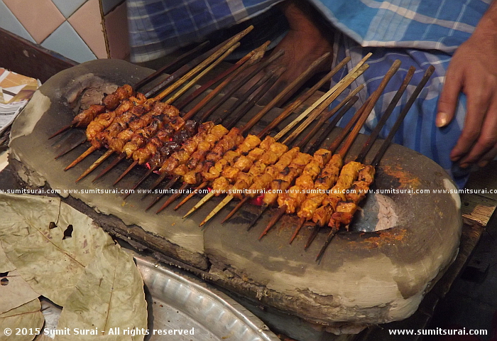 Kebabs being grilled